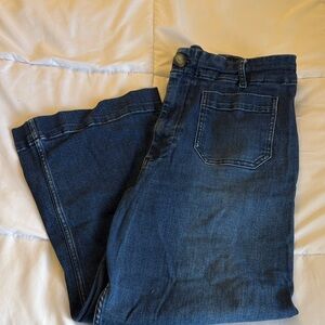 Pilcro Dark Blue Ankle & Cropped Jeans